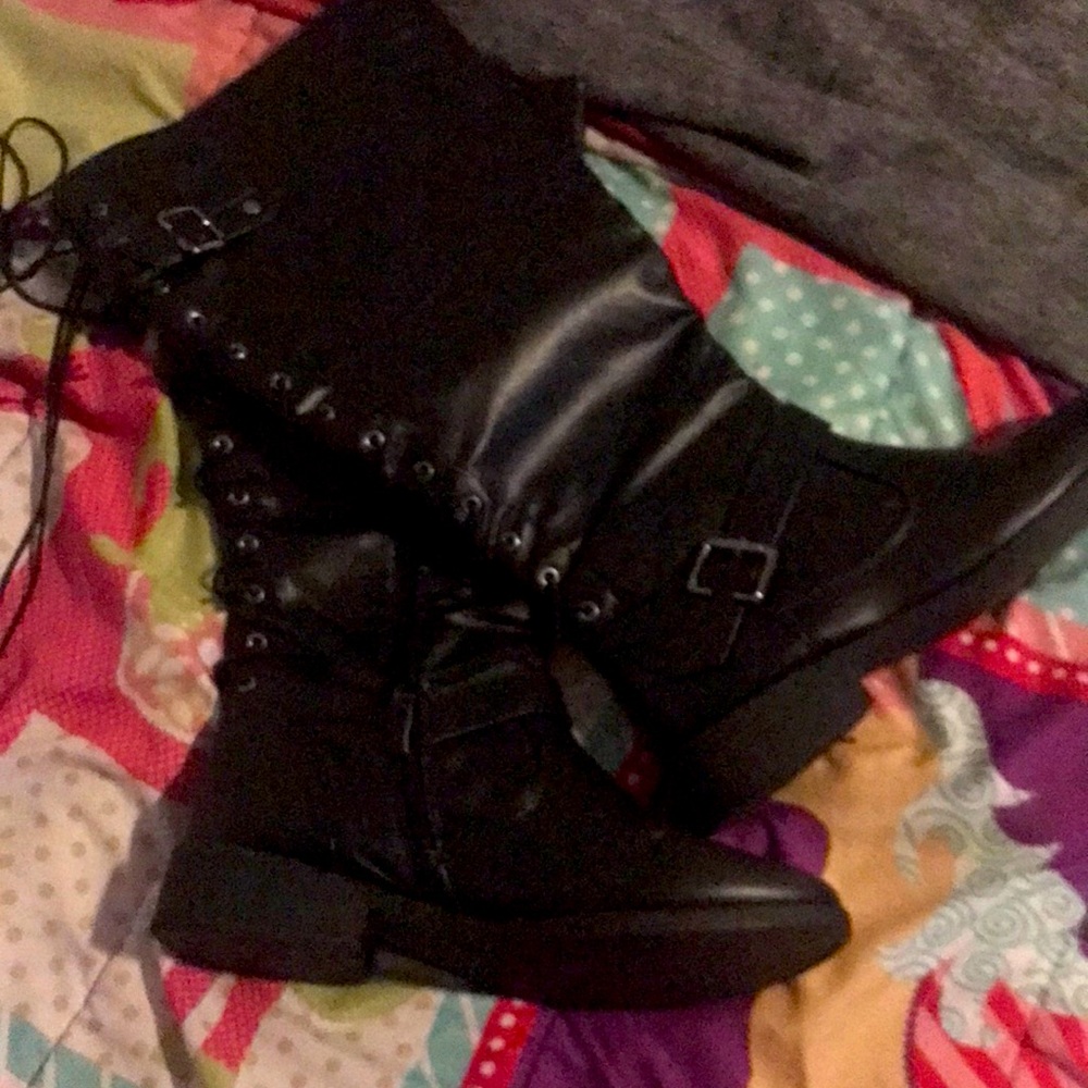 Black Calf length Wanted boots